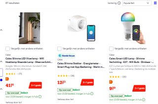 2+1 gratis op Calex slimme verlichting bij Bol