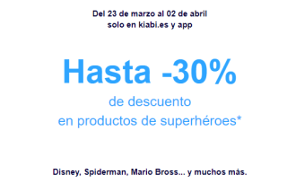 Descuento de hasta -30% en productos superhéroes