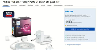 Philips hue Lightstrip Plus basispakket V4, 2 meter voor €49 bij Electroworld