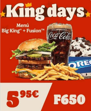 Menú Big King pequeño + Fusion por 5,95€