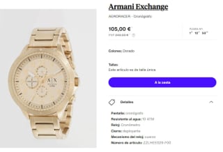 Reloj Cronografo para Hombre Armani Exchange AERORACER por 105€