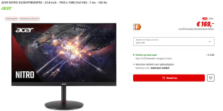 Acer Nitro XV240Y monitor voor €169 bij Media Markt