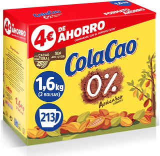 ColaCao Cacao Soluble, 0% Azúcares Añadidos, 1.6kg por solo 7,97€