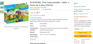 Playmobil Pony Galés por 7,82€.