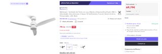 Ventiladores de techo 70% + 25% EXTRA descuento precios muy económicos