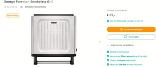 George Foreman Smokeless Grill 28000-56 voor €69 bij Art & Craft