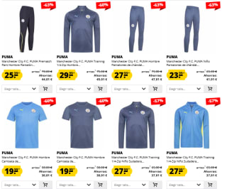 Liquidación hasta 90% descuento ropa deportiva Manchester City