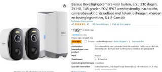 Baseus beveiligingscamera N1 2-Cam Kit voor €139,99 bij Amazon