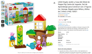 LEGO Duplo Jardín y Casa del Árbol de Peppa Pig Casita de Juguete por 13,99€