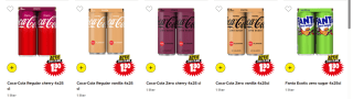 Coca-Cola, Fanta, Sprite, Fuze Tea of Fernandes voor €0,45 per blikje bij Dirk
