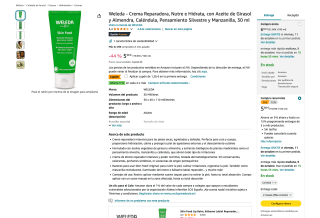 Weleda Crema Reparadora Nutre e Hidrata con Aceite de Girasol y Almendra Caléndula Silvestre y Manzanilla 30 ml por 4,72€