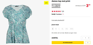 Twoday dames top met print (maat S) voor €3 bij Scapino