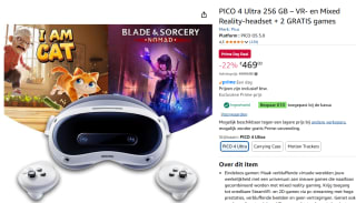 PICO 4 Ultra 256 GB – VR- en Mixed Reality-headset + 2 GRATIS games voor €459 dmv code met Amazon prime