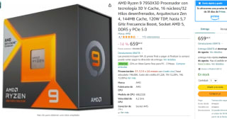 Procesador AMD Ryzen 9 7950X 3D por 659.66€