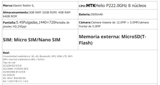 Xiaomi Redmi 6 de 3GB/32GB por 35,20€ y el de 64GB por 41,04€