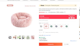 Cama redonda pequeña para gatos por 5,53€