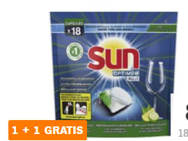 Alle Sun vaatwastabletten 1+ 1 gratis bij de AH