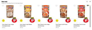 Alle Unox soep in zak voor €1,79 bij Dirk