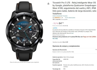 Ticwatch Pro 3 LTE - Reloj inteligente por 84,99€