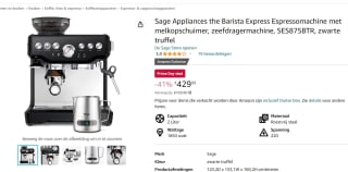 Sage the Barista Express™ Black Sesame Pistonmachine zwart voor €429,99 bij Amazon