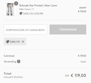 30% extra korting op bijna alles bij O'Neill