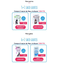 6+1 gratis comida para perros o gatos (varios códigos)
