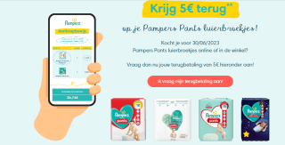 €5 cashback op Pampers Pants