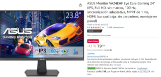 Monitor ASUS VA24EHF Eye Care Gaming 24" por 79€