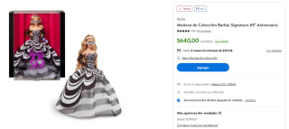 Muñeca Barbie Signature 65° Aniversario por $640 | Walmart