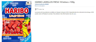 Pack 18 x 100 grs de Haribo Ladrillos fresa por 5.94€