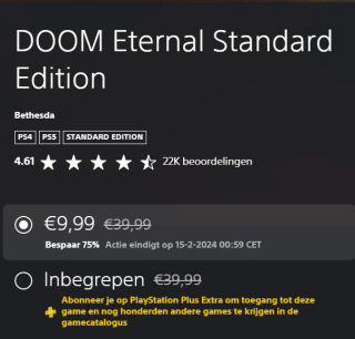 DOOM Eternal Standard Editionvoor €9,99 in de Playstation Store