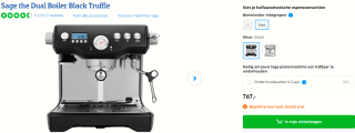 Sage Dual Boiler RVS Espressomachine zwart voor €767 bij Coolblue