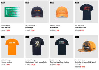 Tot 70% korting op veel F1 Merchandise ( oa RedBull )