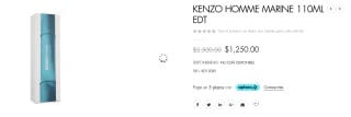 Prefume Kenzo Homme Marine 110ml por $1,250 en UFRA