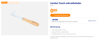 Garden Touch onkruidwieder voor €0,99 bij Action