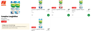 1+1 gratis op alle soorten Campina Langlekker bij de Jumbo