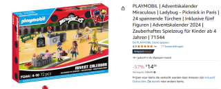 Playmobil Adventskalender Miraculous: Picknick in Parijs voor €14,90 bij Amazon