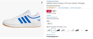 Adidas Hoops 3.0 Sneakers voor €32,50 bij Amazon