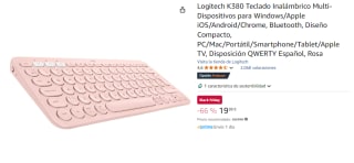 Teclado Inalámbrico Multi-Dispositivos Logitech K380 por 19.99€