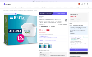 Filtro Brita Maxtra Pro All-in-1 pack 12 unidades por 60,31€