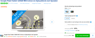 Google Pixel tablet met oplaaddock met luidspreker, 128 GB voor €579 bij Coolblue