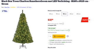 Black Box Trees Charlton met LED verlichting H185cm voor €53,99 bij bol