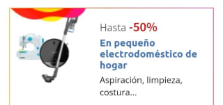 Hasta -50% de Descuento en pequeño electrodoméstico del hogar desde Carrefour.
