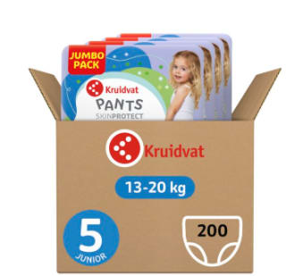 Kruidvat Junior Maat 5 Luierbroekjes Volumedoos mt 5 (13-20 kg), 200 stuks voor €38,38