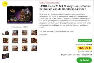 Lego Disney Hocus Pocus: het huisje van de Sanderson-zussen voor €165 bij Proshop