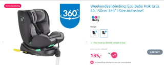 Eco Baby Hok Autostoel - Grijs voor €135 bij Mamaloes