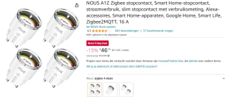 4x NOUS A1Z Zigbee stopcontact met verbruiksmeter voor €46,74 bij Amazon.de