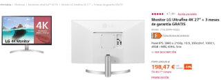 Monitor LG 27UL500-W 27" LED IPS UltraHD 4K+ 3 meses de garantía gratias por 188.55€