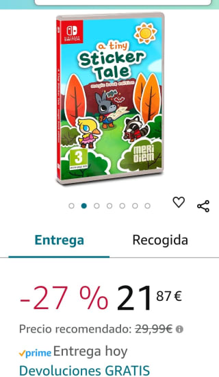 A Tiny Sticker Tale Magic Book Edition Nintendo Switch por 21,87€.