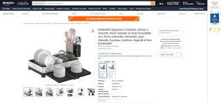 Égouttoir à Vaisselle Songmics KCS035B01 à 24,99€